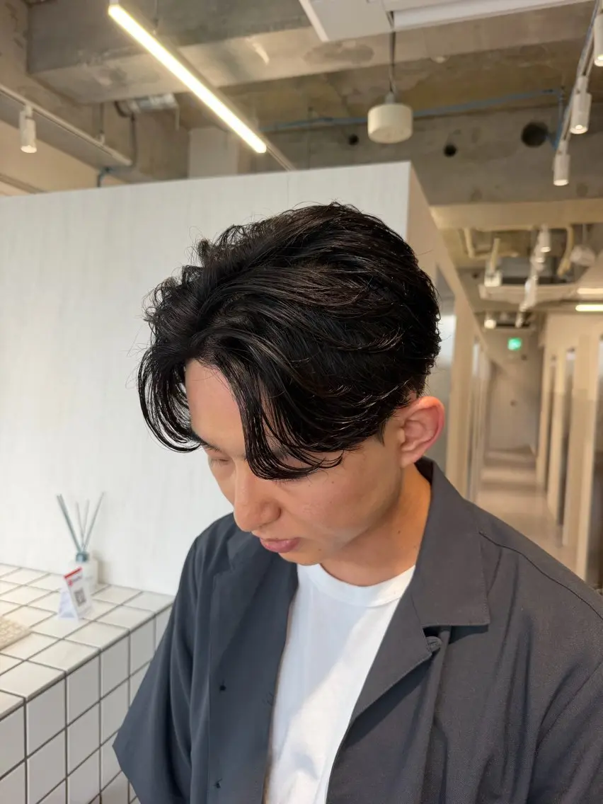 パーマ メンズ カット パーマ ヘアセット 個室サロンKAITO メンズ特化美容師のヘアスタイル