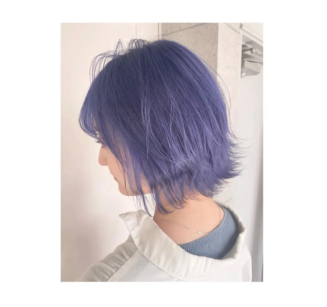 ショート カラー ブルーカラー パープルカラー TSUNO🦖 派手髪/オタク美容師のヘアスタイル