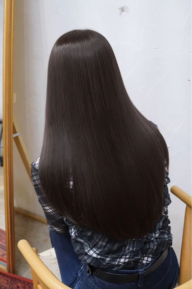 ロング カラー 透明感カラー グレージュ ヘアカラー トリートメント ✨艶カラー×髪質改善 はるかのヘアスタイル