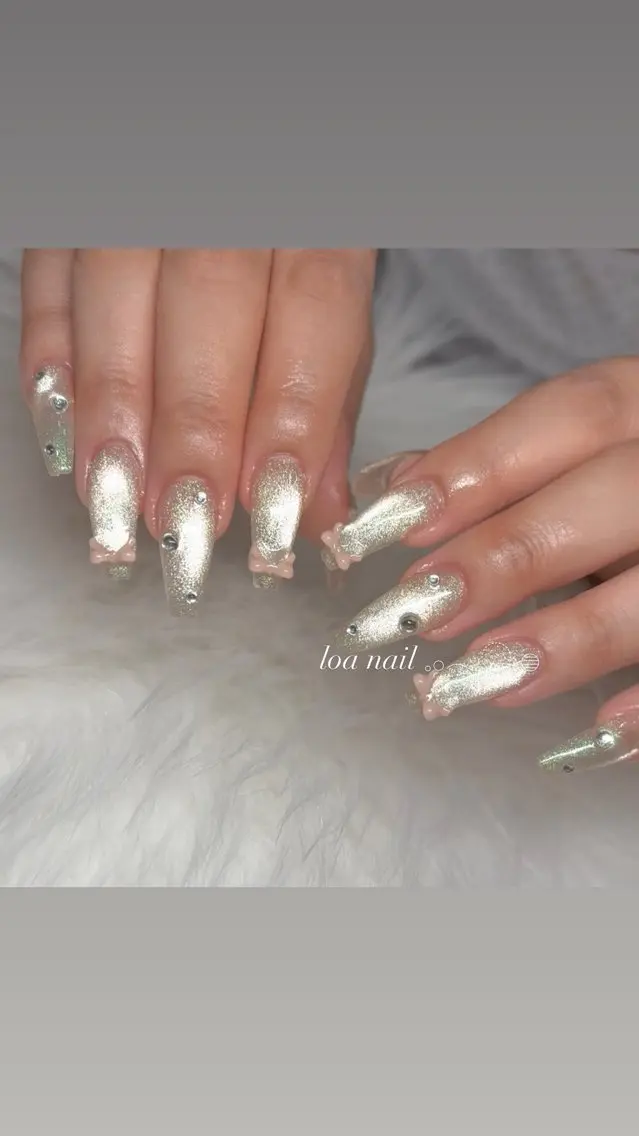ネイル リボン ハンドネイル loa nailのネイルデザイン