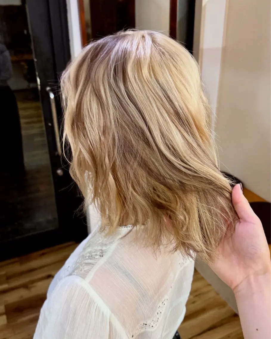 ミディアム カラー ミディアムパーマ ブリーチ デザインカラー ヘアカラー ブリーチカラーモデル 募集中/ リョウスケのヘアスタイル