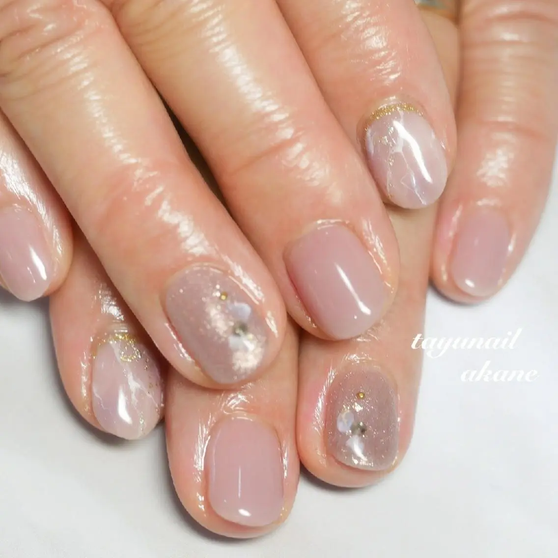 ネイル アートネイル ブルー ジェルネイル オレンジ パラジェル ネイルサロン 【たゆnail】のネイルデザイン