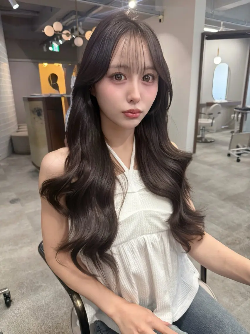 ロング 学生 韓国風ヘア ヘアカラー 北橋 流空のヘアスタイル