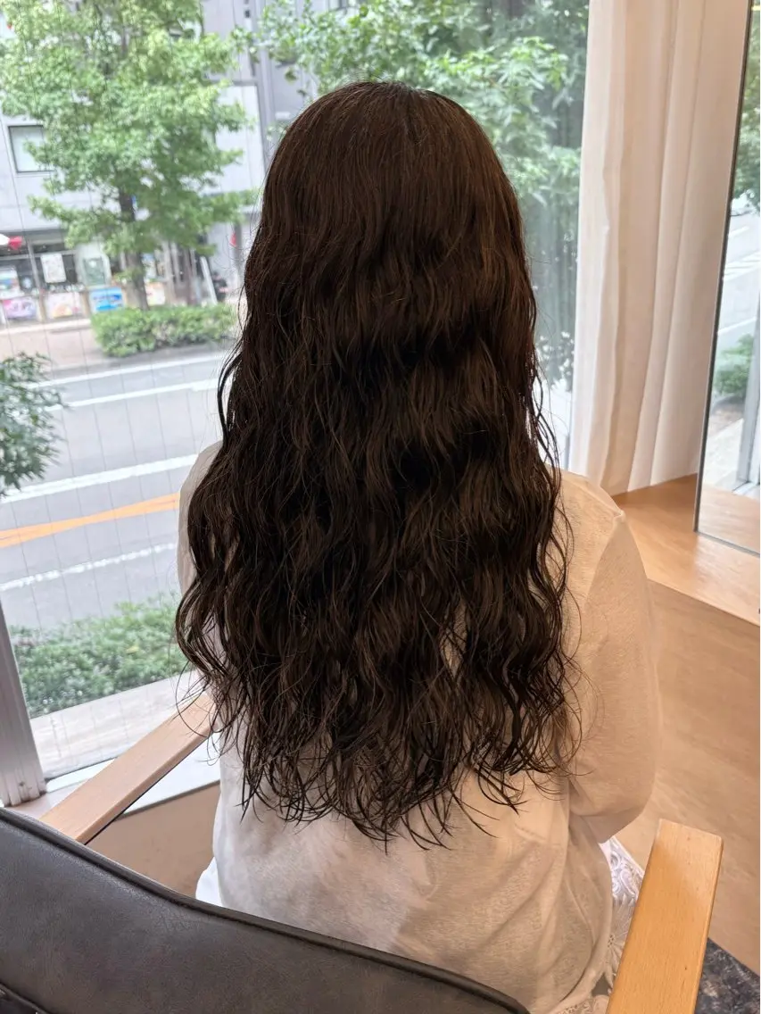 セミロング パーマ カット パーマ karin🌛ボブ/ 透明感たっぷりカラーのヘアスタイル