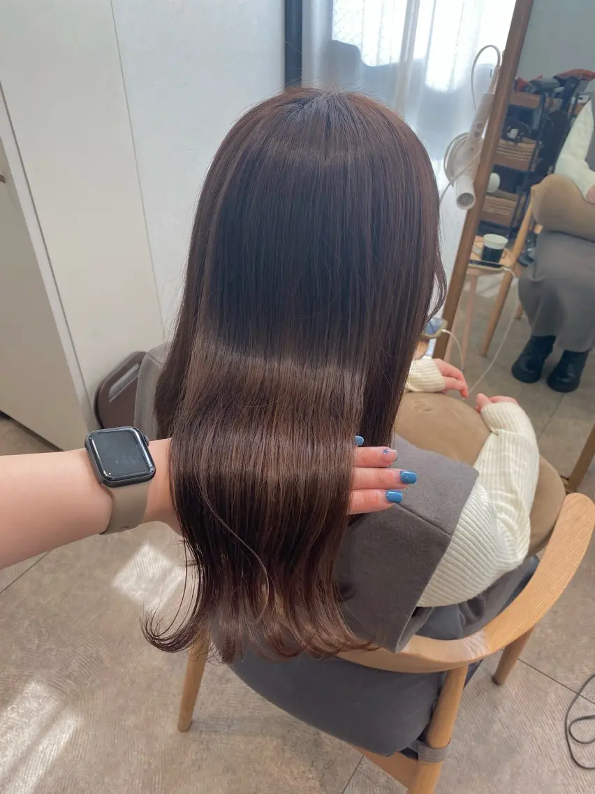 ミディアム カラー カット ヘアカラー トリートメント 透明感カラー/韓国 ヘア🩶yuri🩵のヘアスタイル