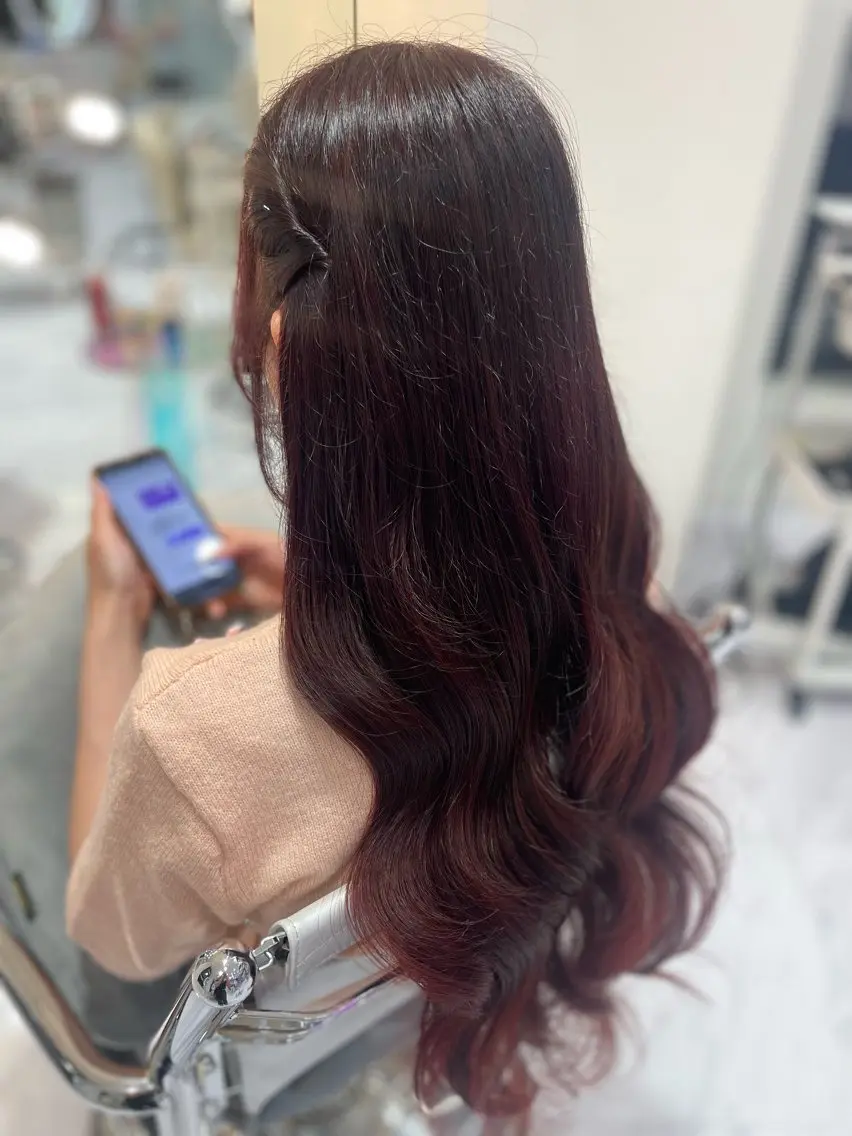 カラー ヘアアレンジ レッドカラー カット ヘアカラー 🎀MONA あまね🎀のヘアスタイル