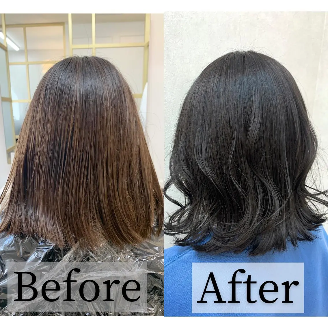 ミディアム カラー アッシュ 透明感カラー オレンジ MIHO /のヘアスタイル