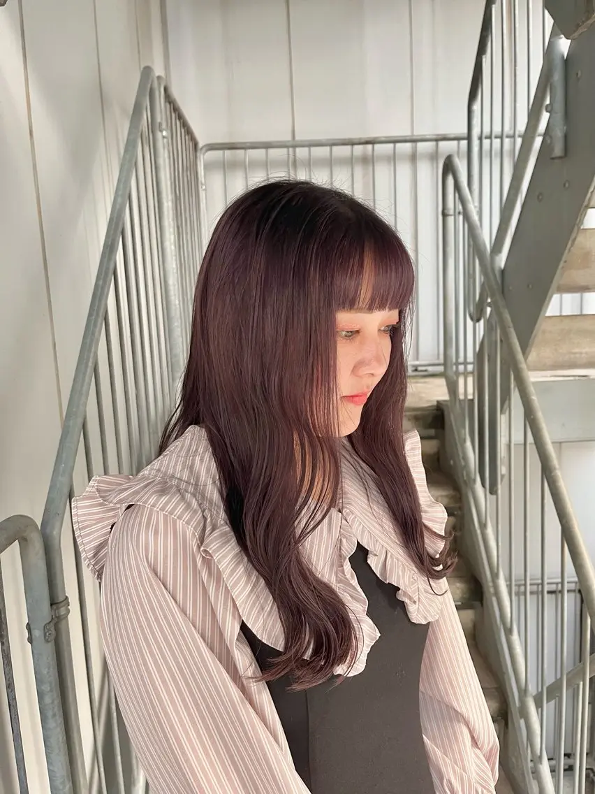 ロング カラー ブリーチ ラベンダーカラー ラベンダーピンク ピンクカラー くさかみさき🌼暖色 /耳つぼ/オタク🌼のヘアスタイル