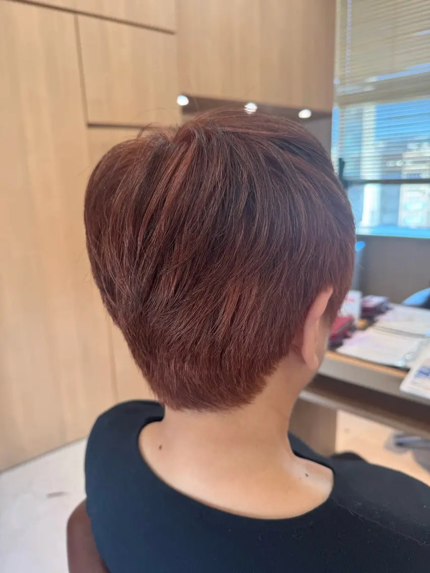 ショート カラー ブラウンカラー オレンジ オレンジブラウン ショートヘア 中野 希望のヘアスタイル