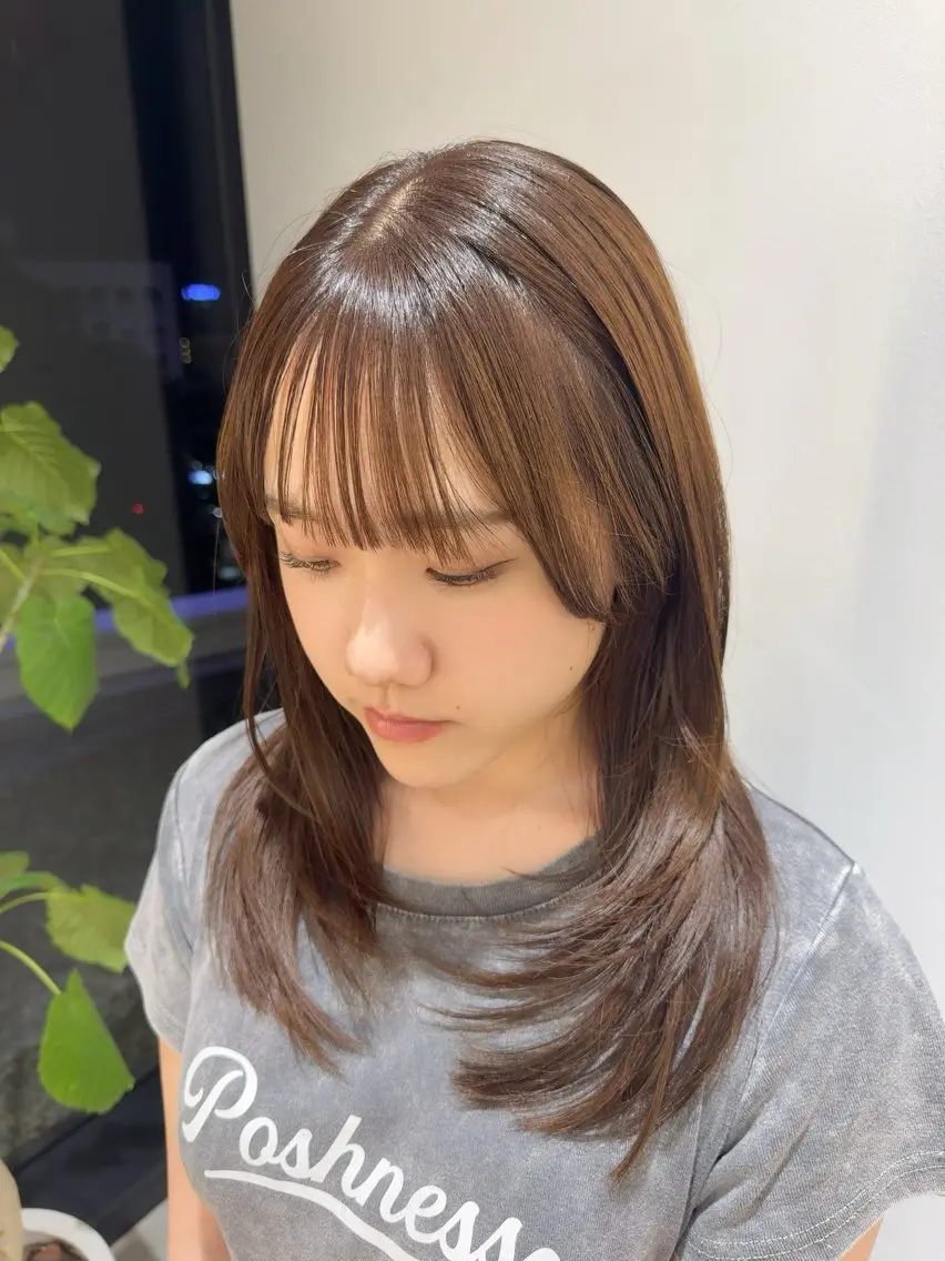セミロング カラー 池島 輝保のヘアスタイル