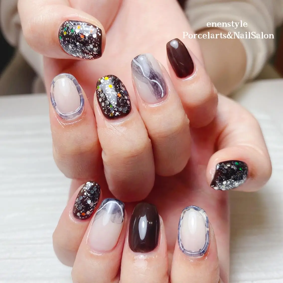 ミディアム ネイル 🐾enen style 🐾のネイルデザイン