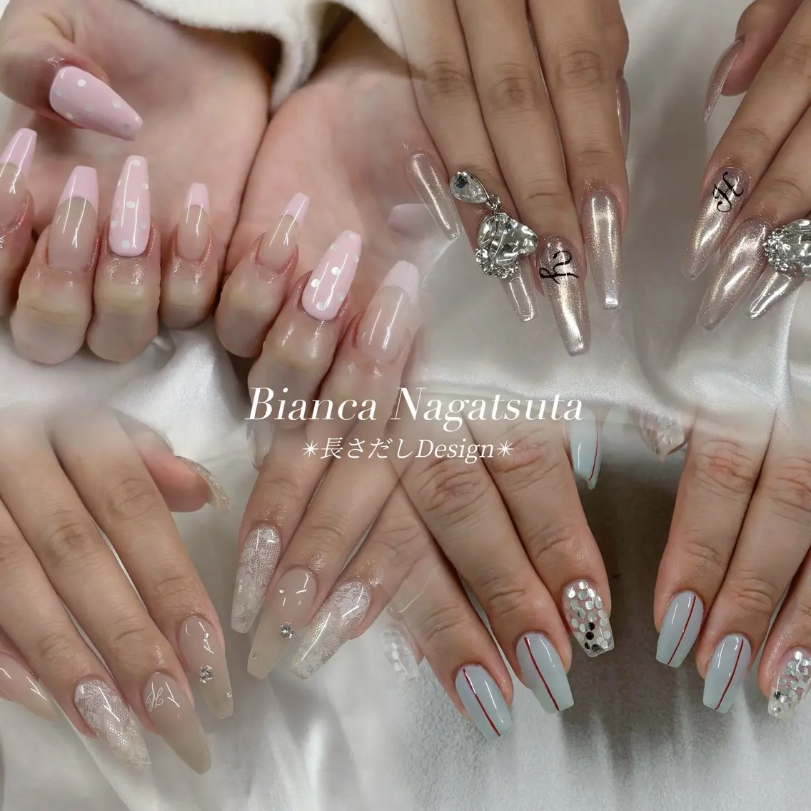 ネイル ハンドネイル Bianca長津田 Mukae⋆.✶🖤のネイルデザイン