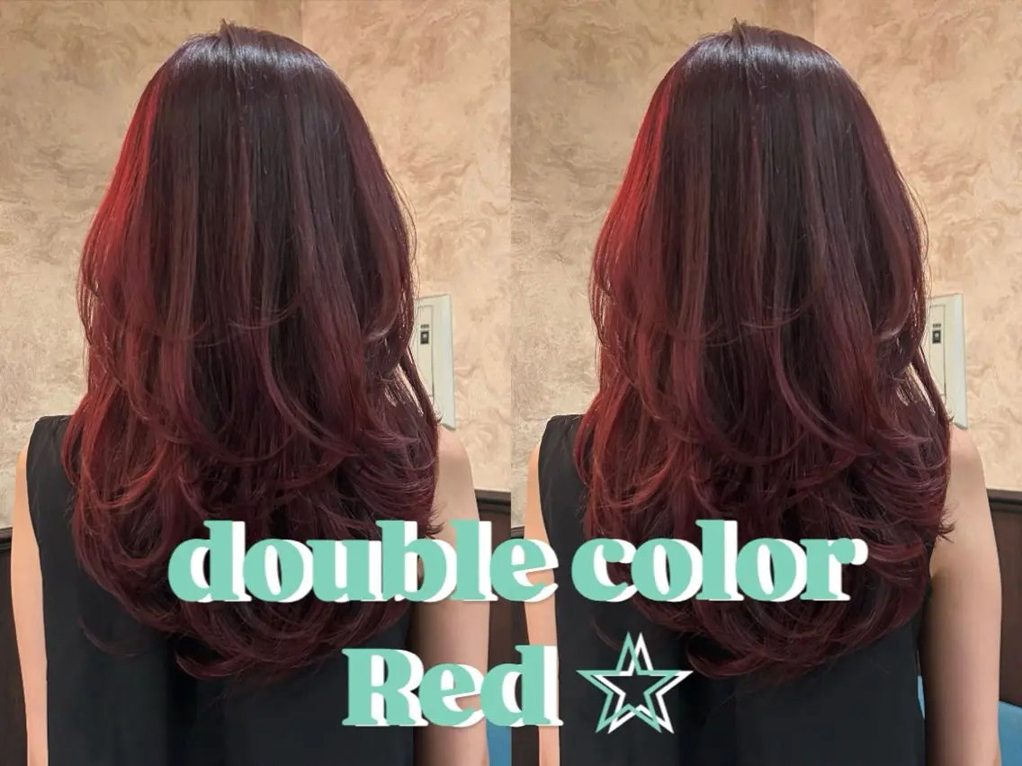 ロング カラー カット ヘアカラー トリートメント 🍒ハイレイヤー🍒 海外ヘア🍒Momoのヘアスタイル