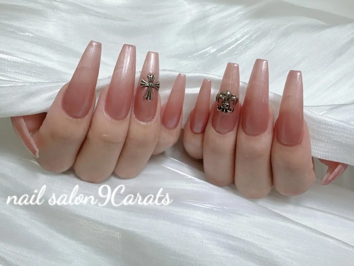 ネイル ハンドネイル 💜ワンホンネイル ナインカラット💎のネイルデザイン
