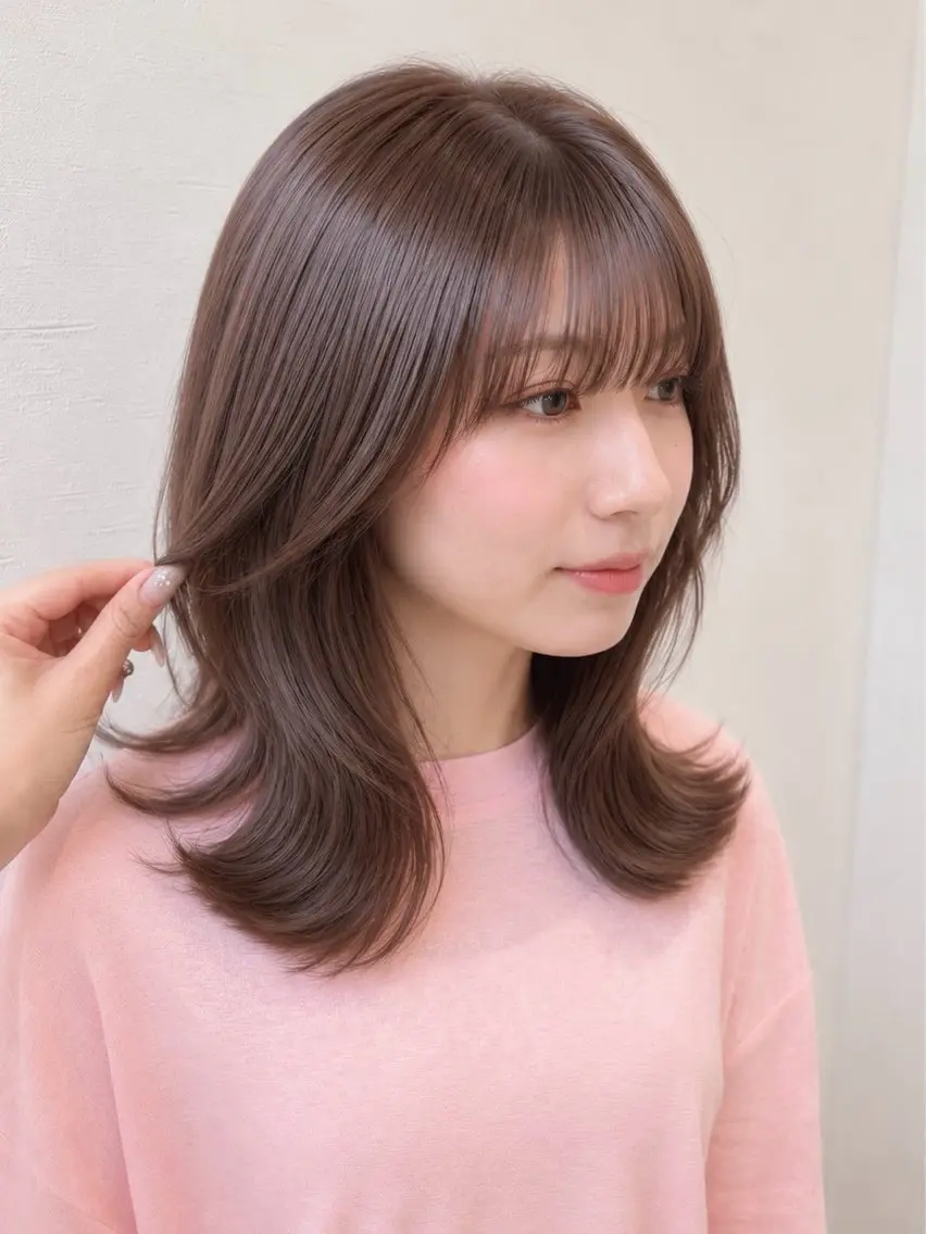 ミディアム カット ヘアカラー 似合わせカット ×大阪心斎橋/みゅーのヘアスタイル
