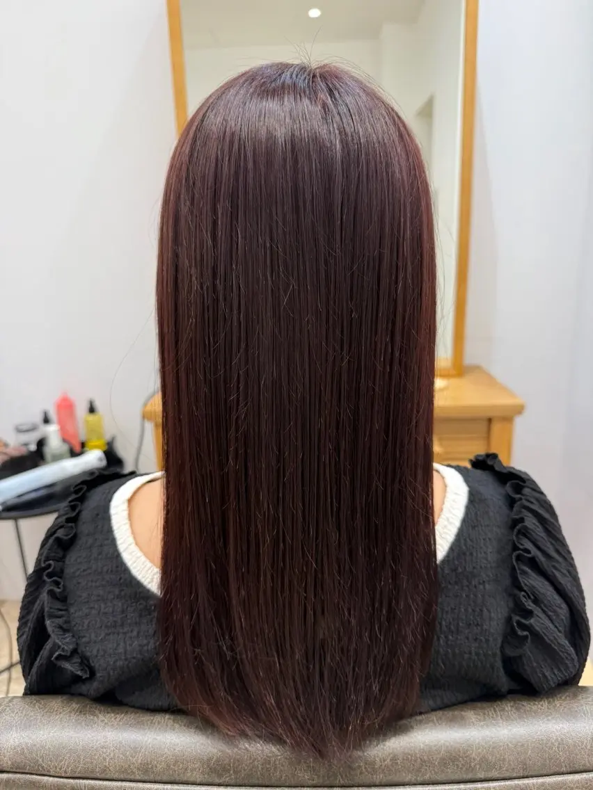 ロング ピンクブラウン 艶カラー🎀Cara アシスタントwakoのヘアスタイル