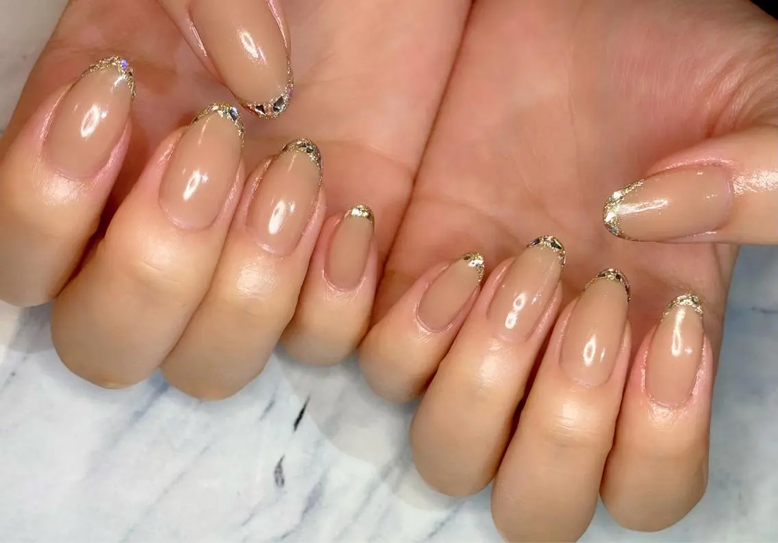 ネイル フレンチネイル ガラスフレンチ ハンドネイル Lino+ ネイル&よもぎ蒸しのネイルデザイン