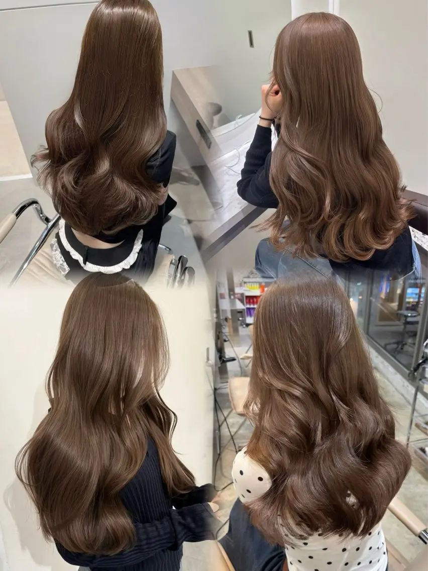 セミロング カラー ブラウンカラー ヘアカラー ✨ ラフィス川崎✨ しゅけ髪質改善カラーのヘアスタイル
