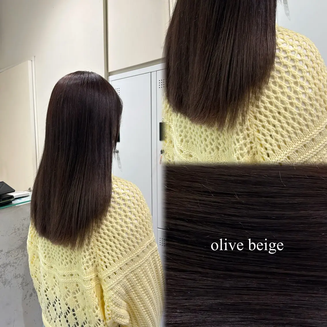 セミロング カラー ベージュカラー 垢抜け小顔レイヤー オリーブ/スミレのヘアスタイル