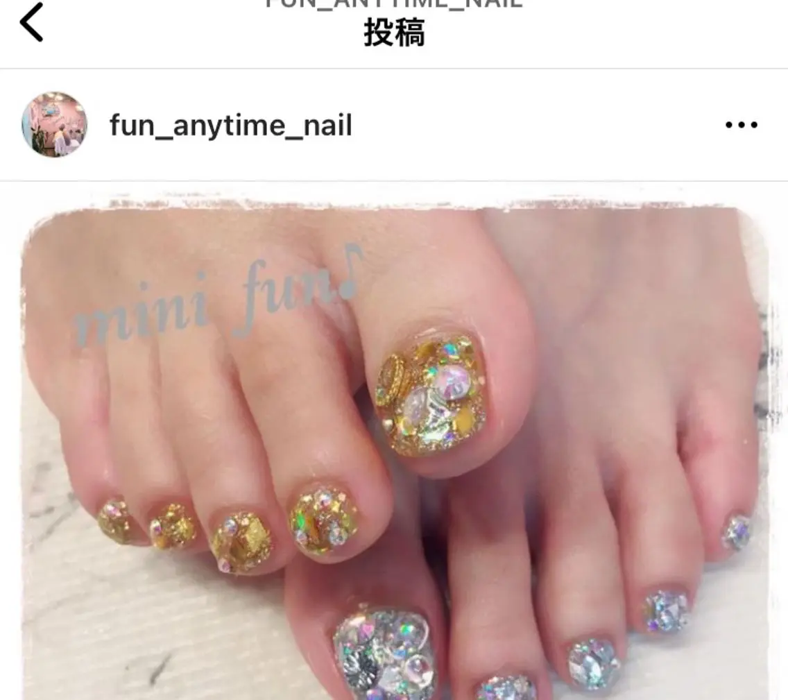 フットネイル画像持ち込みok⭐︎付け放題。(オフ込み税込料金)の写真