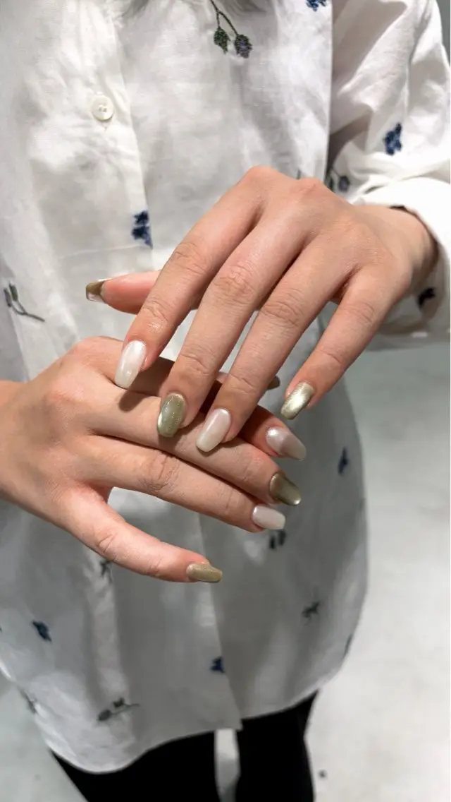 ネイル ホワイト ハンドネイル ハンドケア Hi,nail minaのネイルデザイン