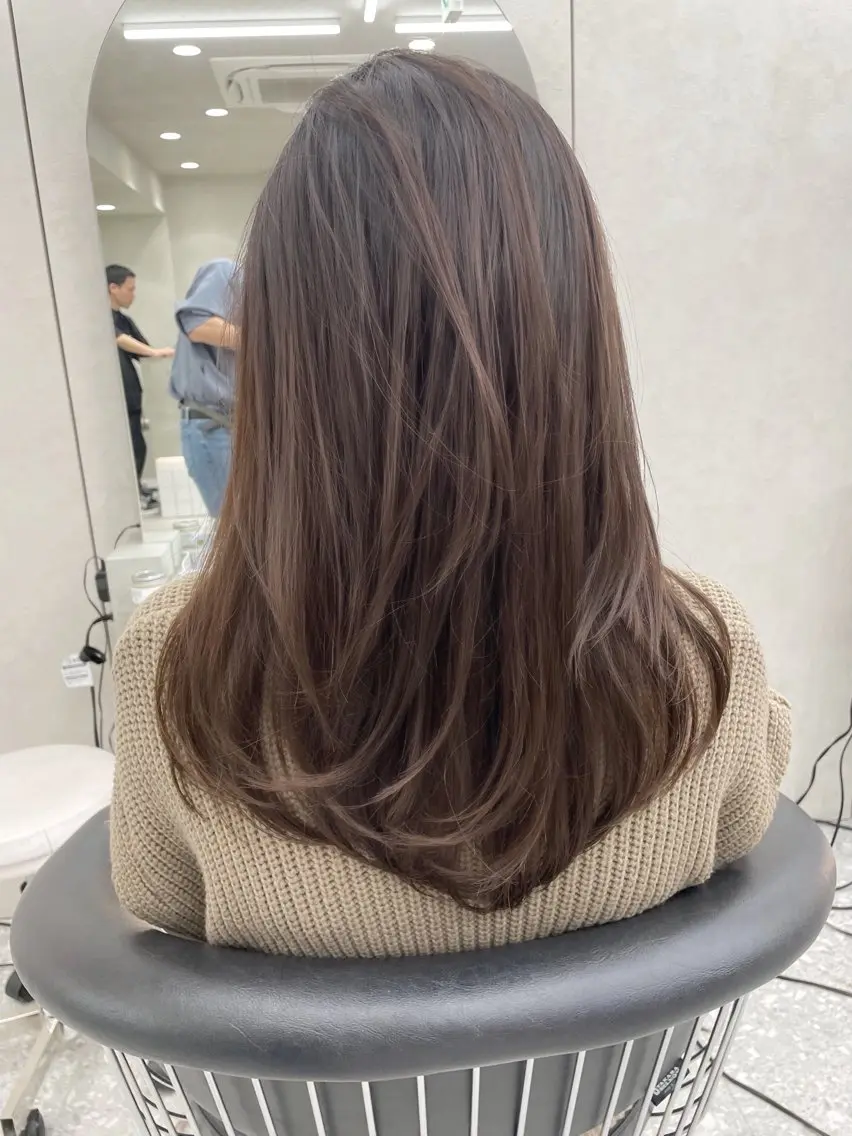 セミロング カラー レイヤー/縮毛矯正 マスター✨️タケルのヘアスタイル