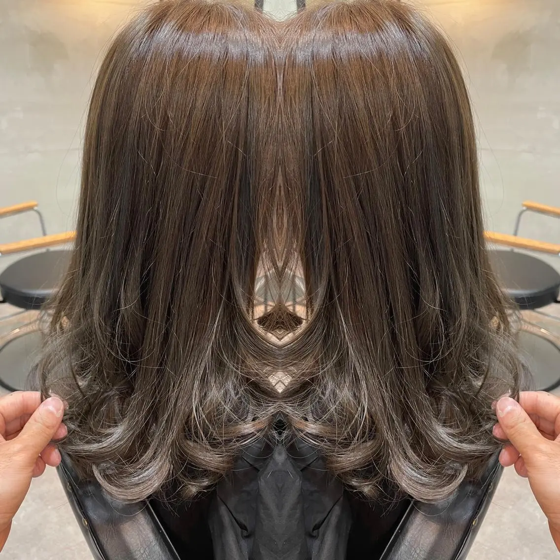 ロング カラー アディクシーカラー ブリーチ 透明感カラー ブリーチなしカラー ヘアカラー トリートメント 不動令 認定カラーリストのヘアスタイル