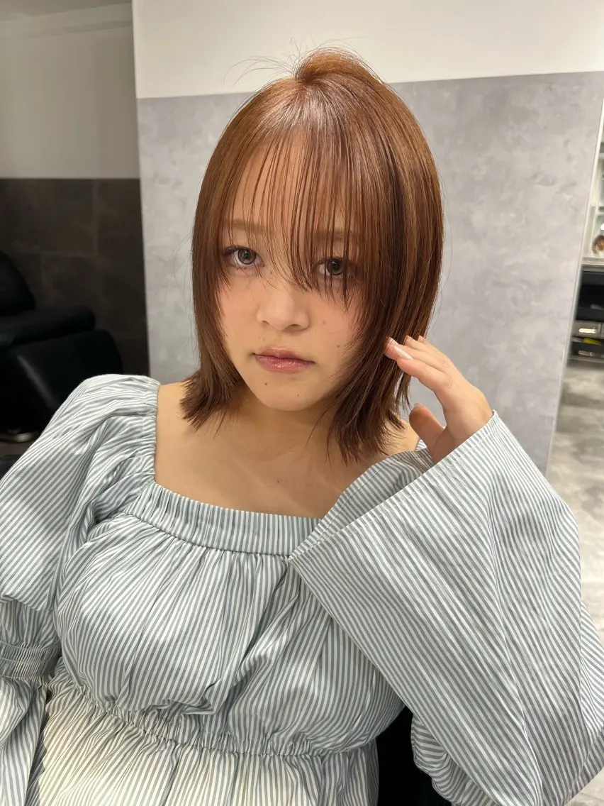 ショート カラー 黒髪 ブリーチ 透明感カラー 顔周りカット レイヤーカット ヘアカラー 透明感/レイヤー 🇰🇷tomonaのヘアスタイル