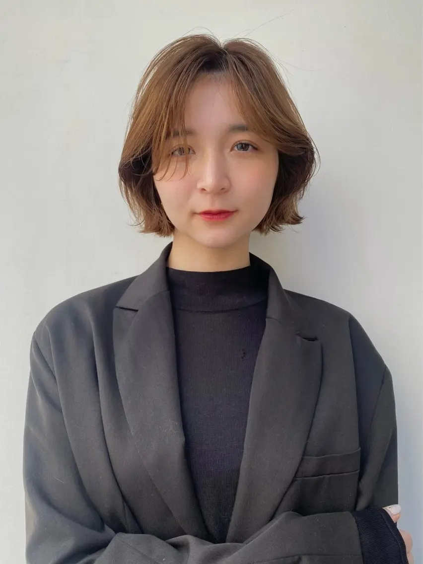 ミディアム カラー やました もえかのヘアスタイル