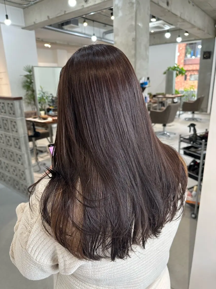 ロング 顔まわりレイヤー 顔周りカット レイヤーカット カット ヘアカラー トリートメント カイリ /レイヤーカットのヘアスタイル