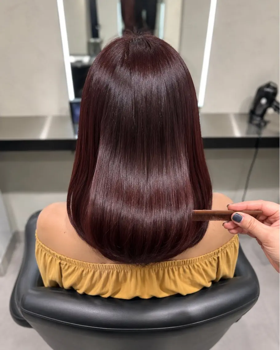 ミディアム カラー ブラウンカラー トリートメント 🌈ウルトワ水素 髪質改善naru🌈のヘアスタイル