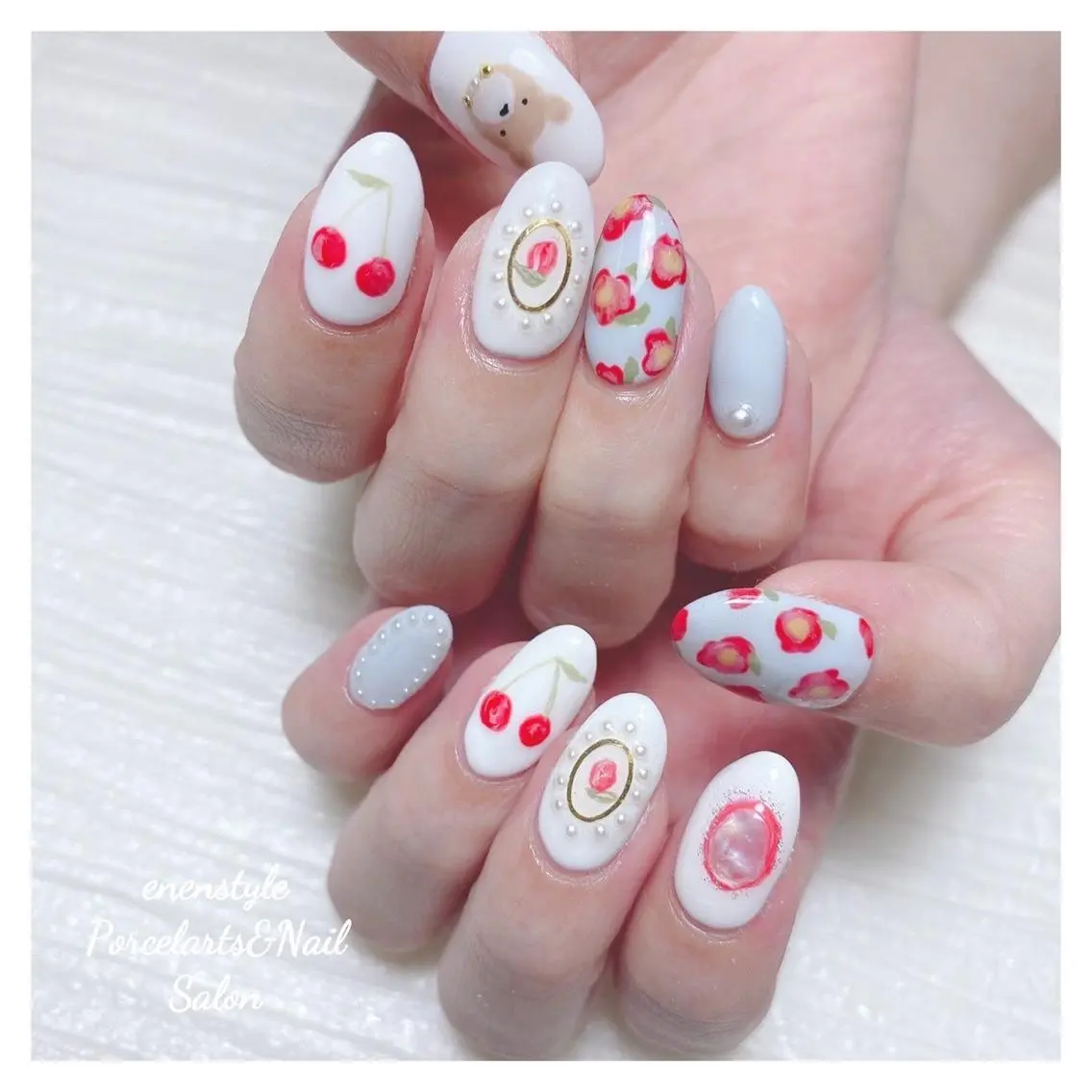 ミディアム ネイル 🐾enen style 🐾のネイルデザイン