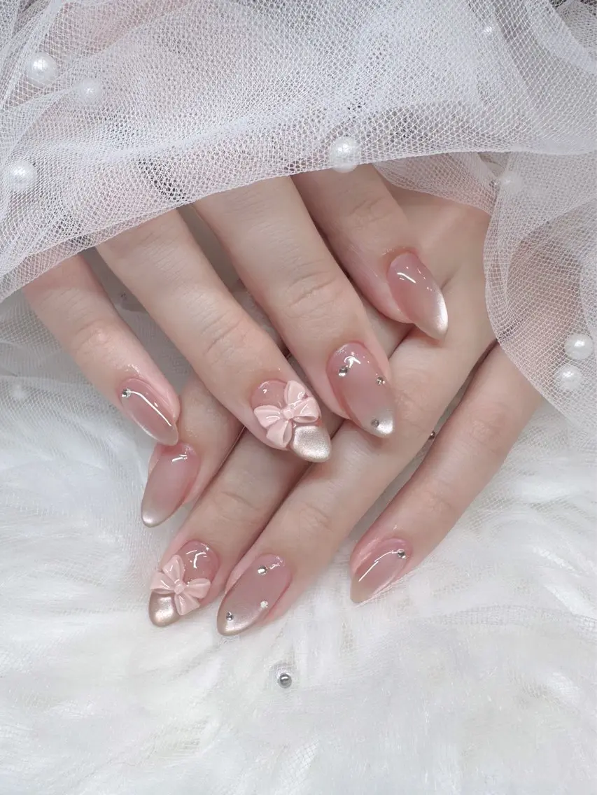ネイル ハンドネイル NON🎀韓国 ちゅるんワンホン🎀のネイルデザイン