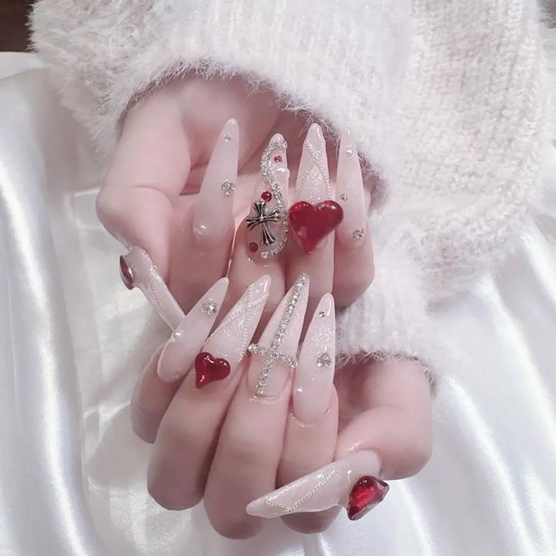 ネイル 長さ出し フラッシュネイル キラキラネイル 韓国ネイル マグネットネイル kana nailのネイルデザイン