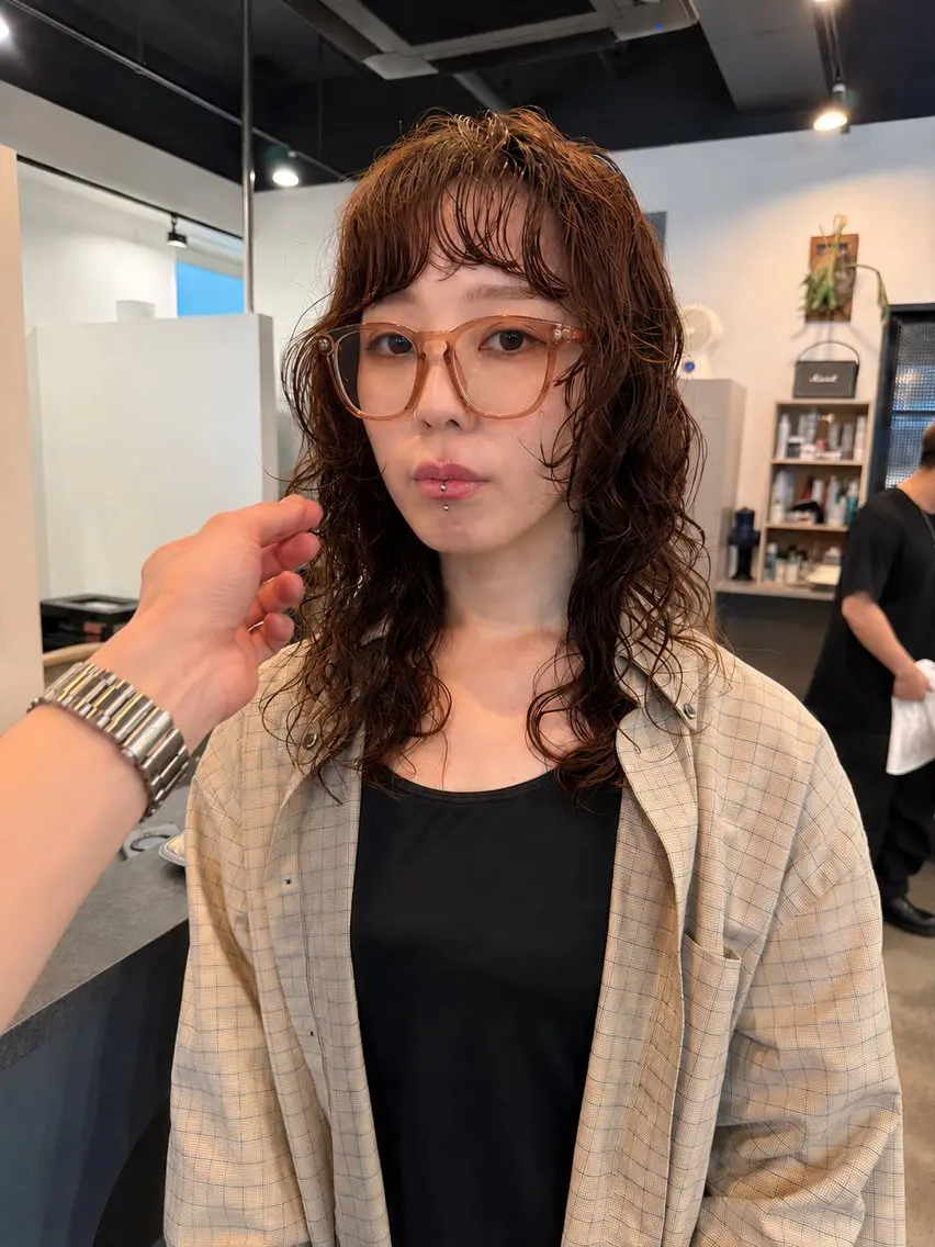 セミロング パーマ セミロングパーマ レイヤーカット カット パーマ トリートメント dogstar小林諒 パーマ/レイヤーのヘアスタイル