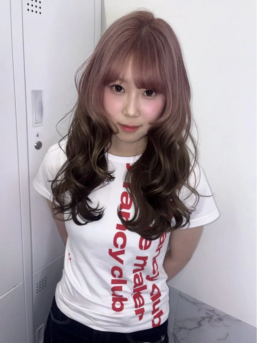 ロング カラー ブリーチ ケアブリーチ デザインカラー トリートメント ヘアカラー ブリーチカラー/ デザインカラー/栄のヘアスタイル