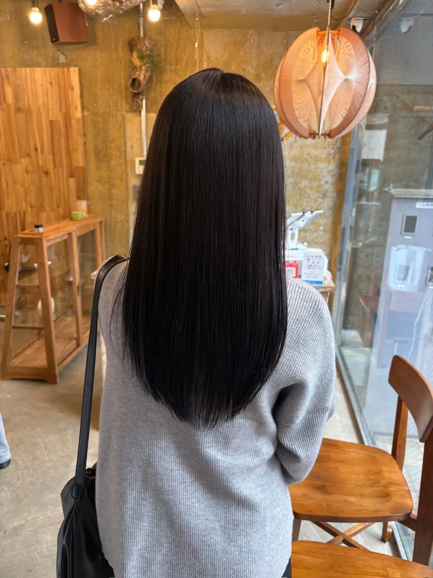 ロング くせ毛 縮毛矯正 トリートメント 縮毛矯正 柳瀬 和香奈のヘアスタイル