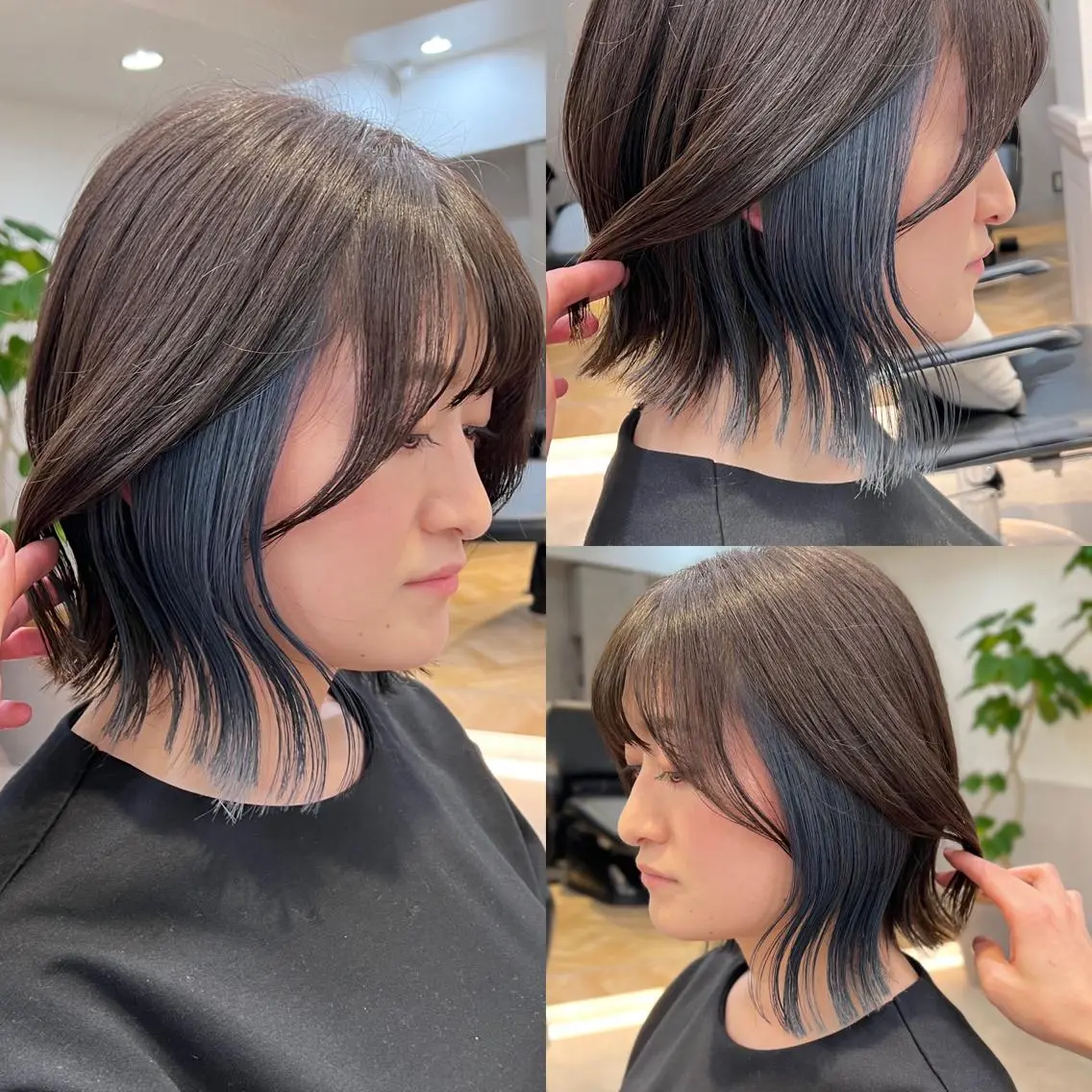 ショート カラー ブルーカラー インナーカラー 夏山 秀憲のヘアスタイル