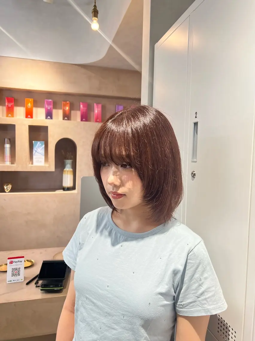 ミディアム 顔まわりレイヤー レイヤーカット ひなた-YUCCA- elua⭐️のヘアスタイル