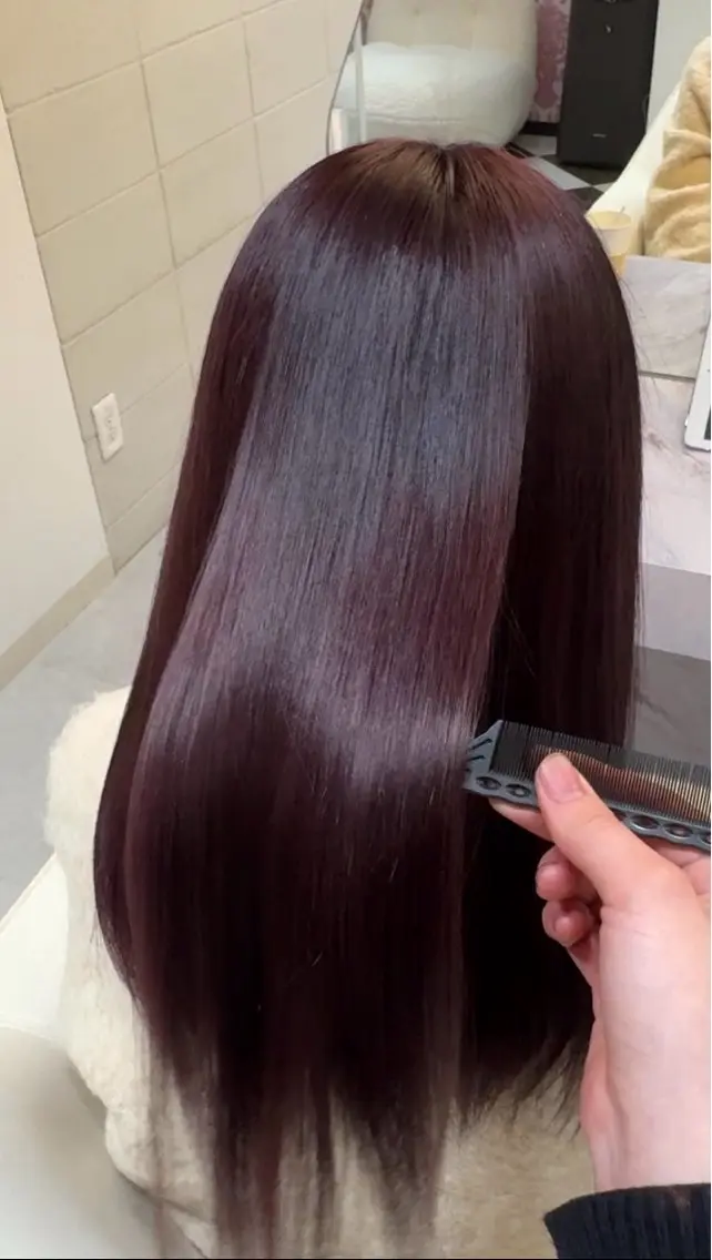 ロング カラー ブラウンカラー 透明感カラー ラベンダーカラー 岡山ハイトーン/ 透明感カラー/赤木雅のヘアスタイル