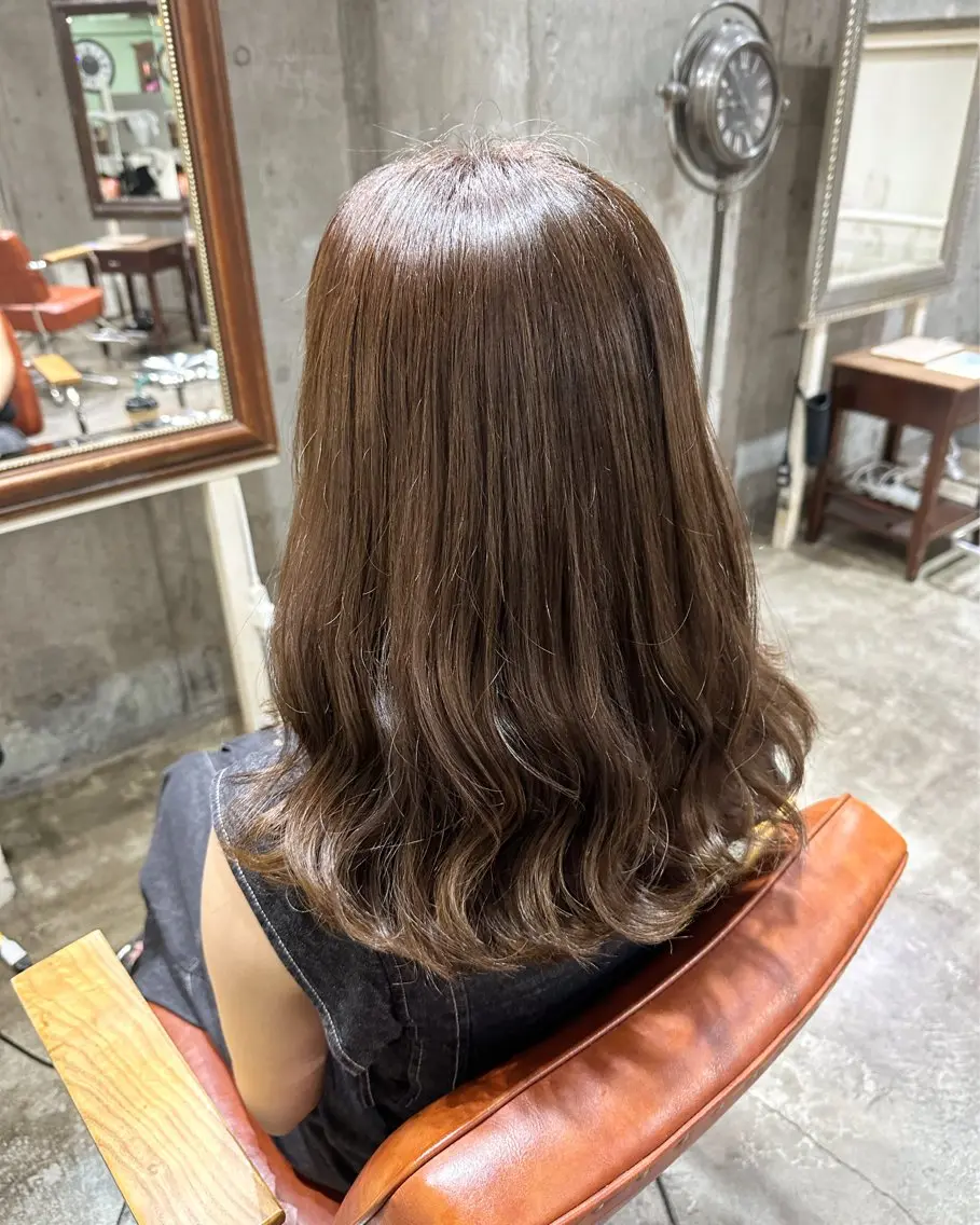 セミロング 🔥コテ巻き風 ボブパーマ🔥のヘアスタイル