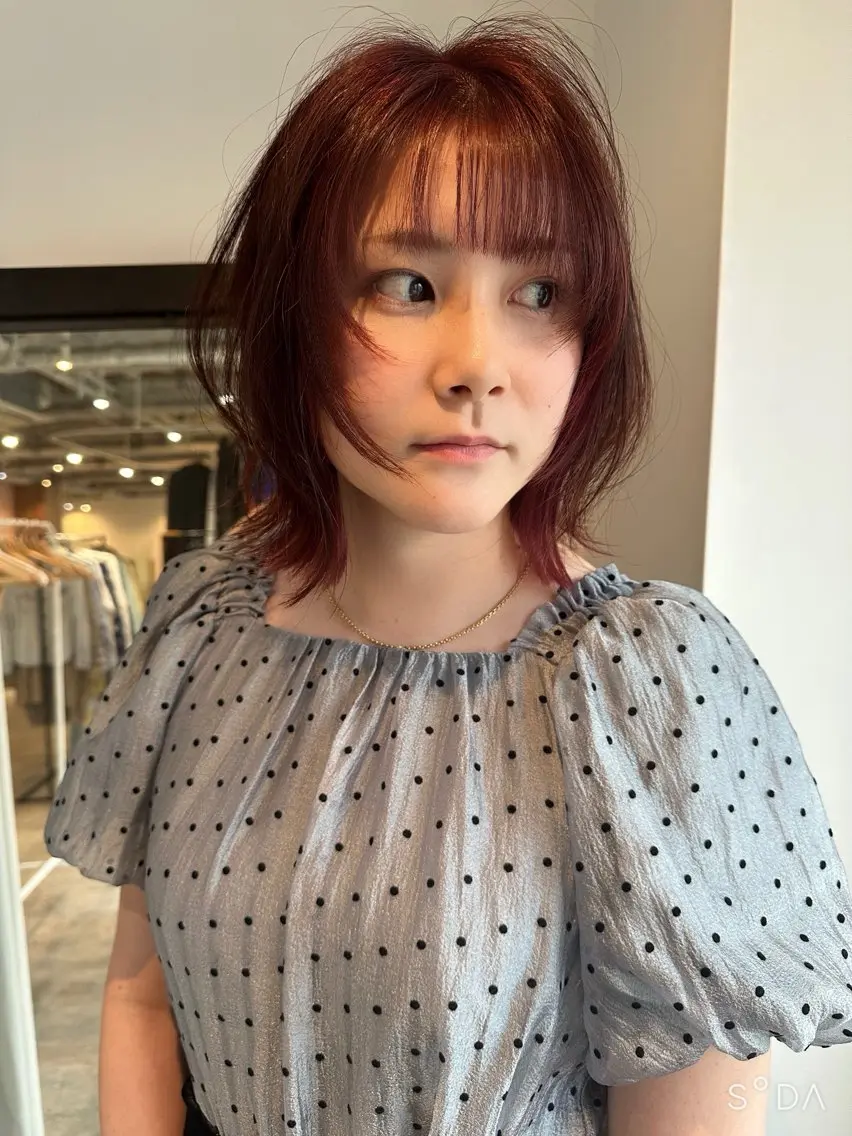 ミディアム カット ヘアカラー トリートメント ナチュラル/レイヤー 磯飛⭐️慎之介のヘアスタイル