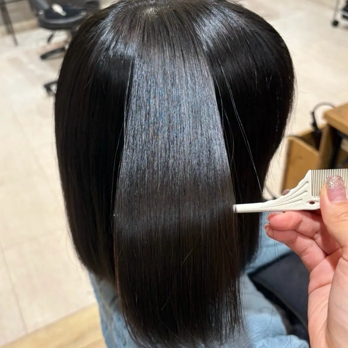 ミディアム 縮毛矯正 太田 鈴佳のヘアスタイル