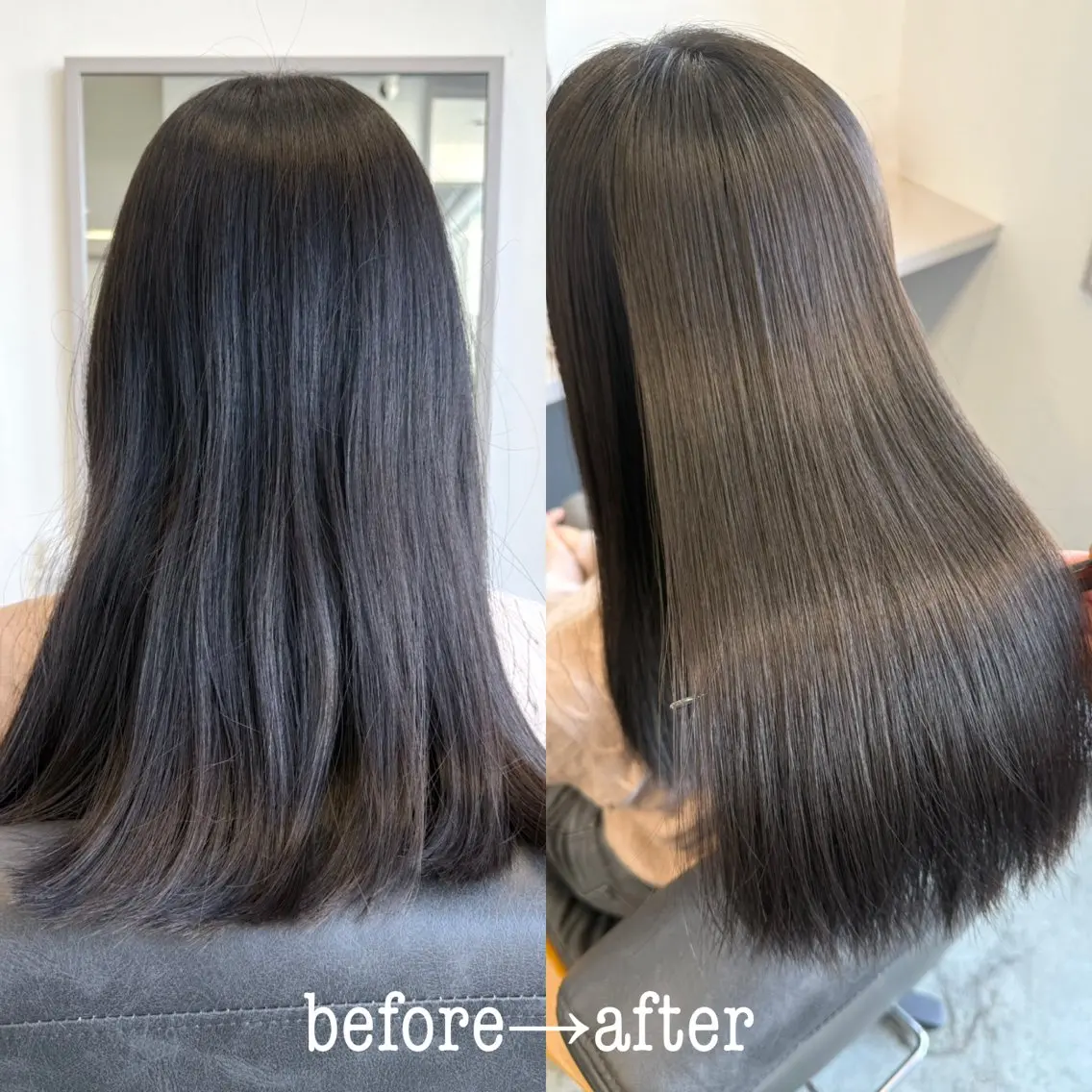 セミロング カット 縮毛矯正 トリートメント 🌿透き通るツヤ髪× 縮毛矯正✂︎戸祭　伶のヘアスタイル