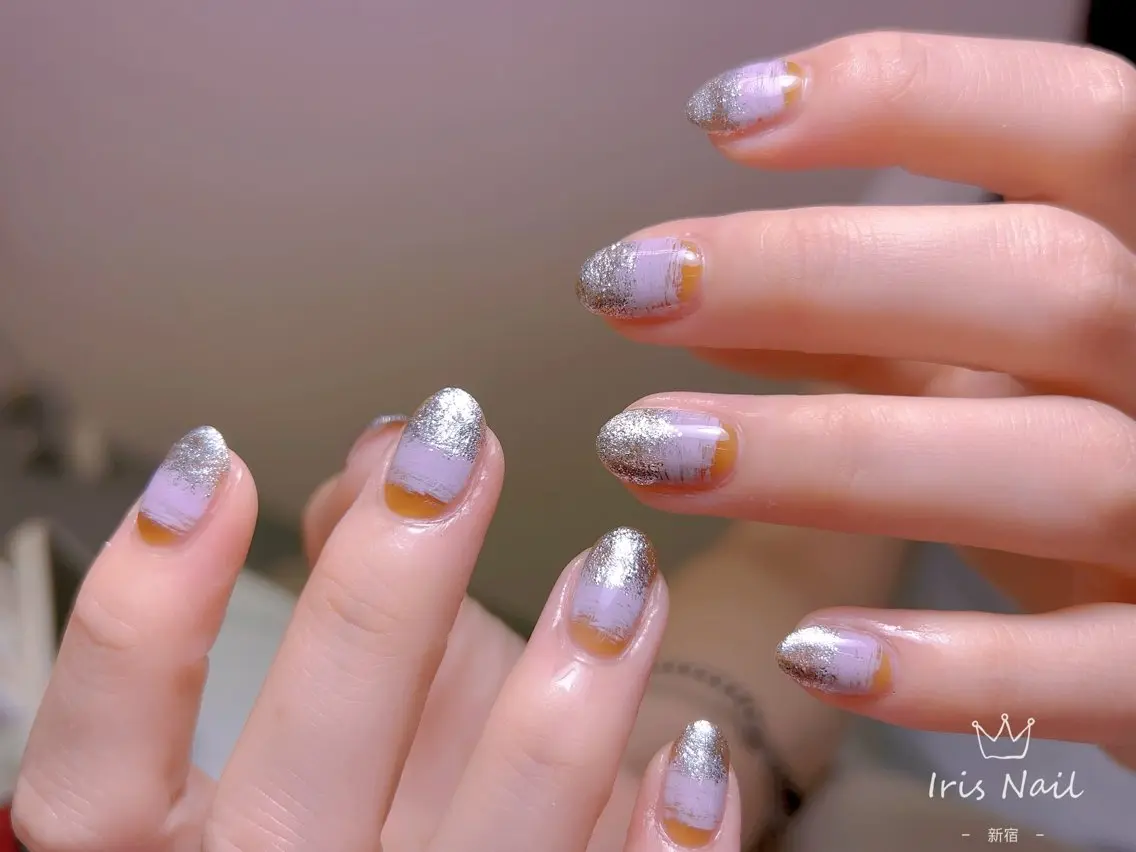 ネイル フレンチネイル ジェルネイル グラデーション 韓国ネイル マグネットネイル ハンドネイル 【長さ出し】 IRIS NAILのネイルデザイン