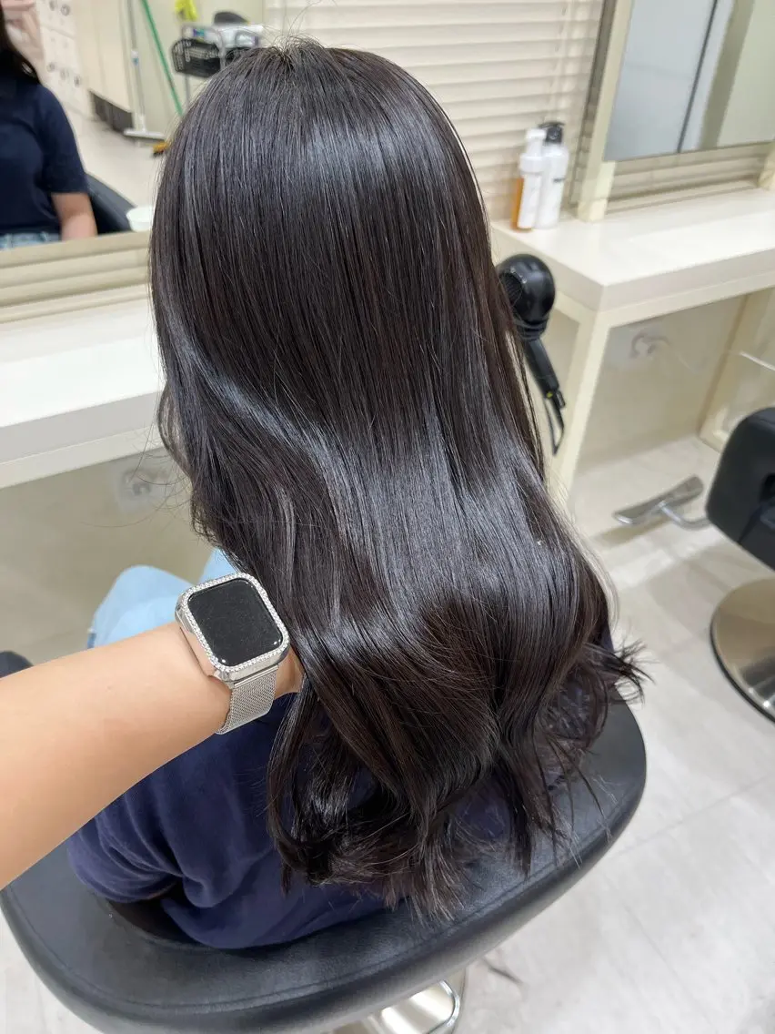 🧴今人気🫧ブリーチなしオリーブカラー🤍グレージュ、オリーブベージュ、炭酸spa、巻き髪付き🎀の写真