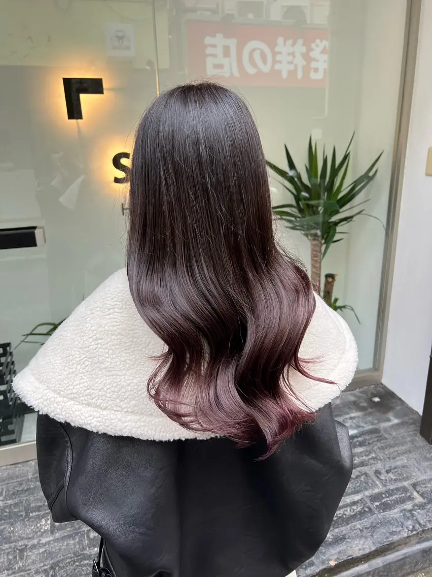 セミロング カラー ヘアアレンジ ピンクカラー パープルカラー 「sumi」 AMIのヘアスタイル