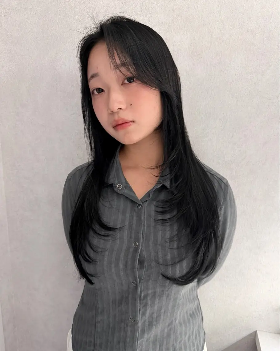 ロング カラー ハイレイヤー レイヤーカット カット レイヤーカット 韓国ヘアayameのヘアスタイル