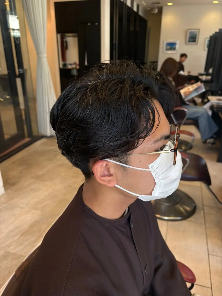 ショート パーマ メンズ センターパート メンズパーマ カット パーマ 🍁メンズ特化美容師 /関根玲空🍁のヘアスタイル