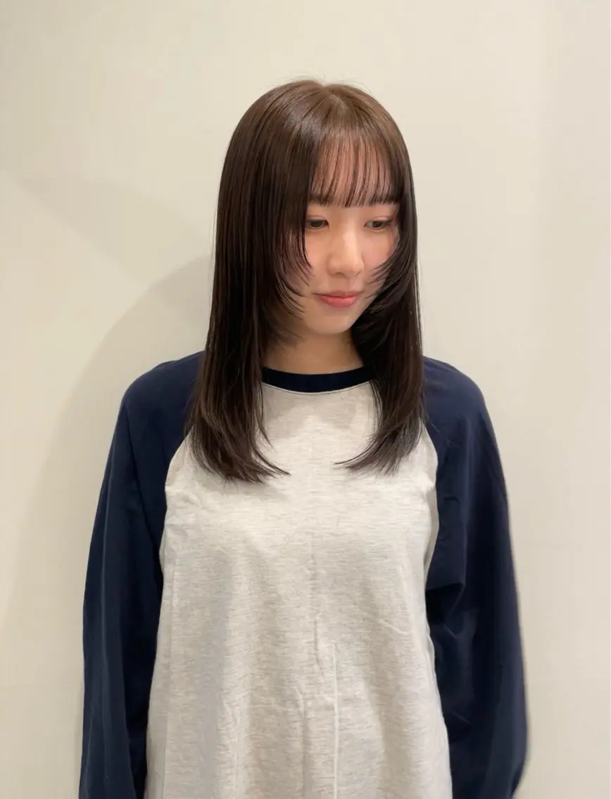 セミロング カラー カット ヘアカラー トリートメント 渋谷 留菜のヘアスタイル